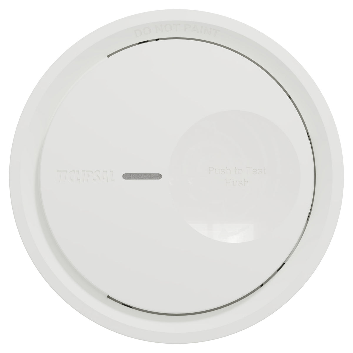 Clipsal 755PSMA5 smoke alarm front view with Test/Hush button