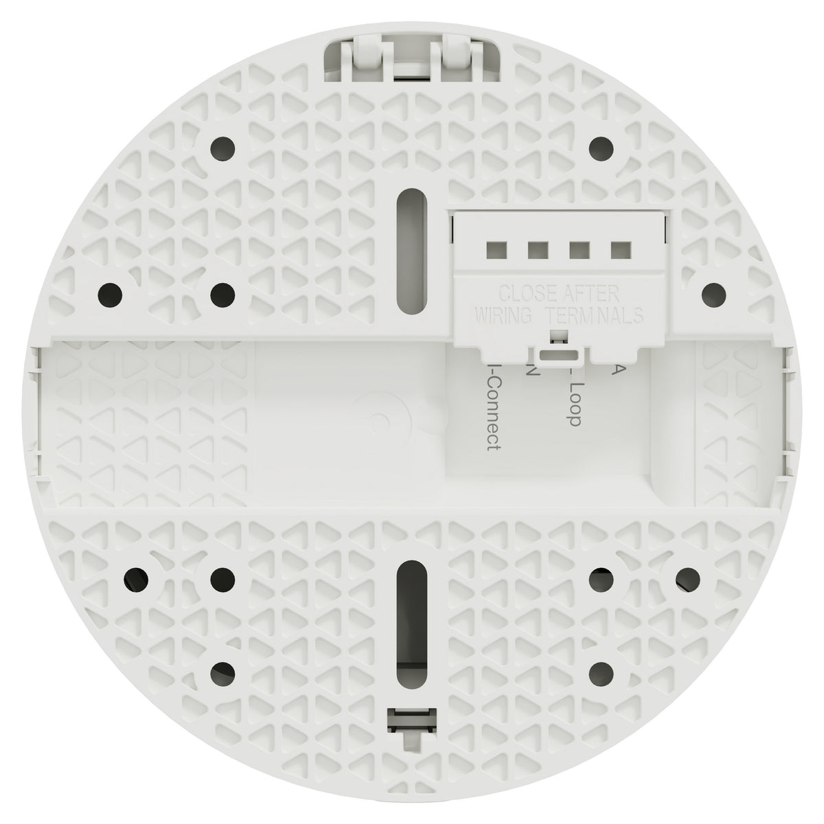 Clipsal 755PSMA5 smoke alarm mounting base, rear view