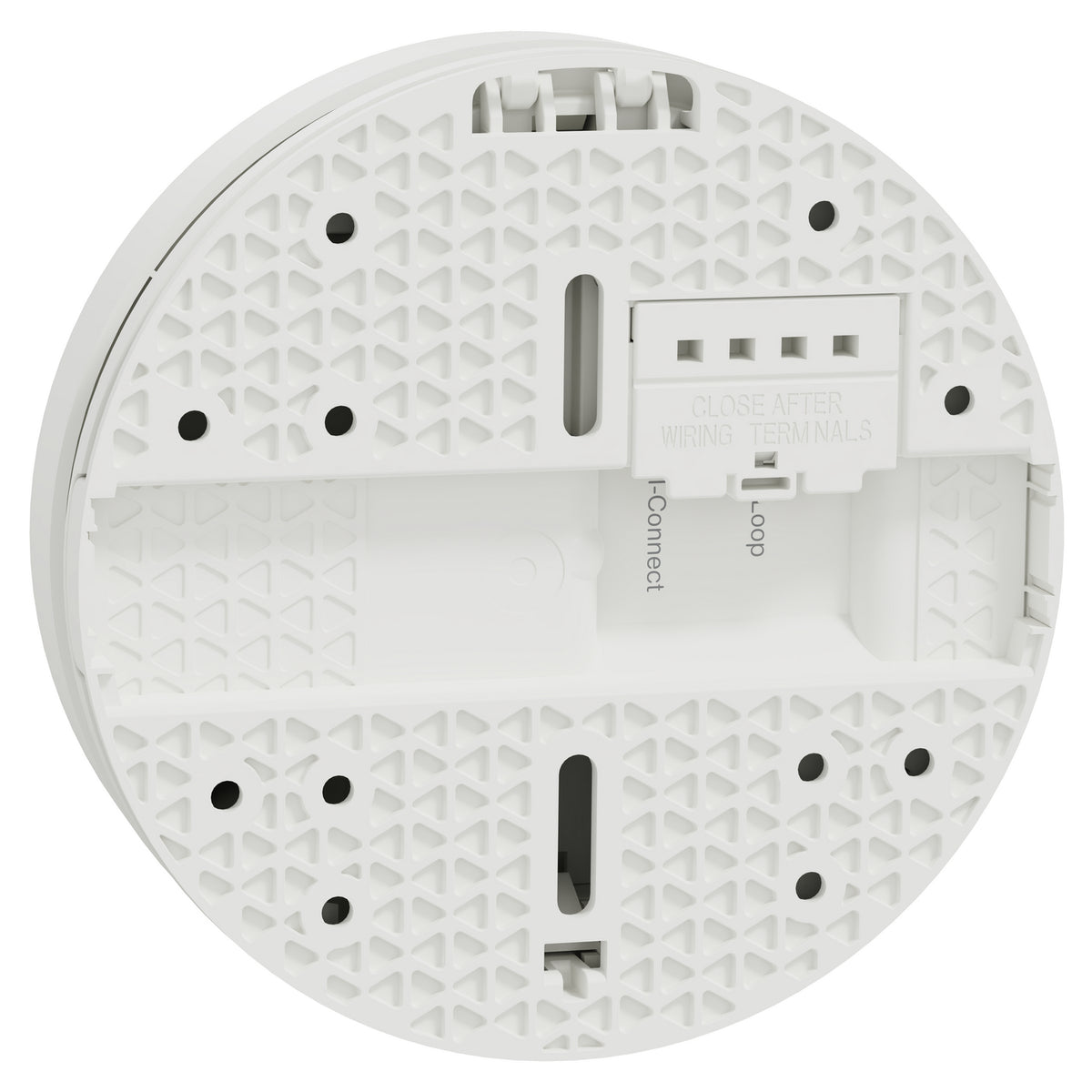 Clipsal 755PSMA5 smoke alarm back showing I-Connect and loop terminals