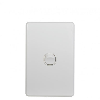 Trader FLSWV1G Flat Cat Vertical Switch 1 Gang 10AX 16A 250V Slimline White