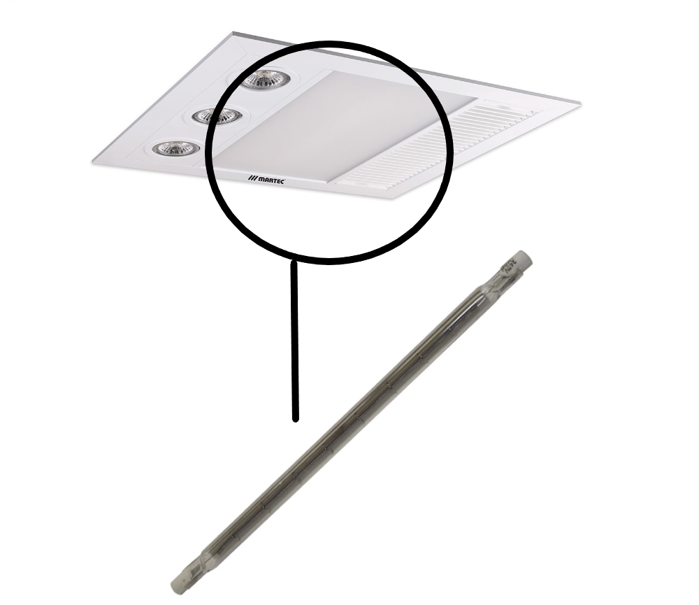 Martec MRL1000W 1000W Halogen Heat Lamp Globe for Linear Bathroom 3 in 1 218mm