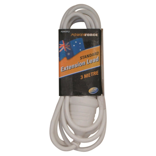 Powerforce POWSPL3 white 10A extension lead 3m