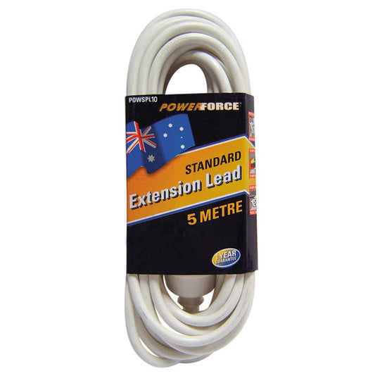Powerforce POWSPL5 white 10A extension lead 5m