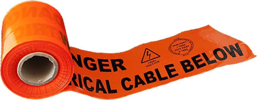 Underground Marking Tape 500m x 100mm Orange Electric Cable Below TUFUGWTO500M