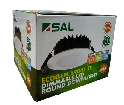 SAL Ecogem S9041TC WH - 10W Downlight Kit 92mm Cut Out TriColour Dimmable LED