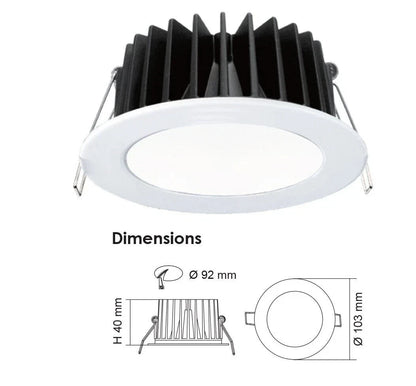 SAL Ecogem S9041TC WH - 10W LED Downlight Kit - Tri-Colour - Dimmable - 92mm Cut Out - White