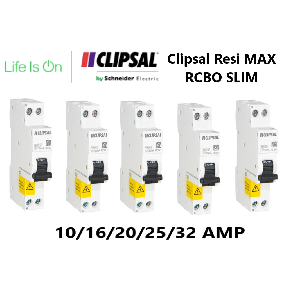 Clipsal Resi MAX RCBO Slim RCD/MCB Circut Breaker Safety Switch10/16/20/25/32amp