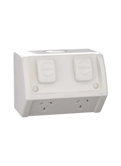 Clipsal Weather Protected Power Point Outlet Sockets + Switches  - Grey