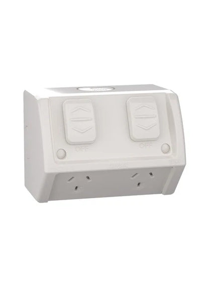 Clipsal Weather Protected Power Point Outlet Sockets + Switches  - Grey