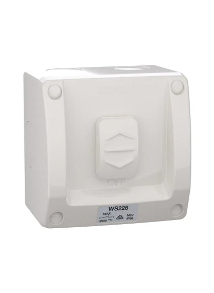 Clipsal Weather Protected Power Point Outlet Sockets + Switches  - Grey