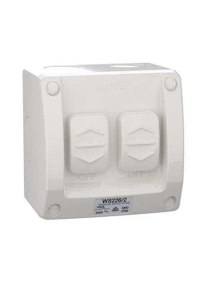 Clipsal Weather Protected Power Point Outlet Sockets + Switches  - Grey