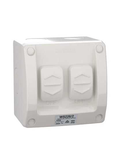 Clipsal Weather Protected Power Point Outlet Sockets + Switches  - Grey