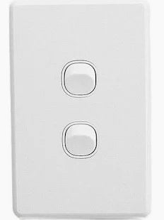 Clipsal C2032VA-WE Classic C2000 2 gang light switch white