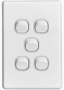 Clipsal C2035VA-WE Classic C2000 5 gang light switch white