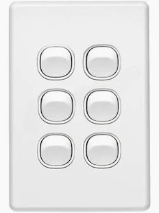 Clipsal C2036VA-WE Classic C2000 6 gang light switch white