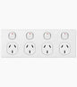 Clipsal C2015D4-WE Classic C2000 quad 4 gang powerpoint GPO white