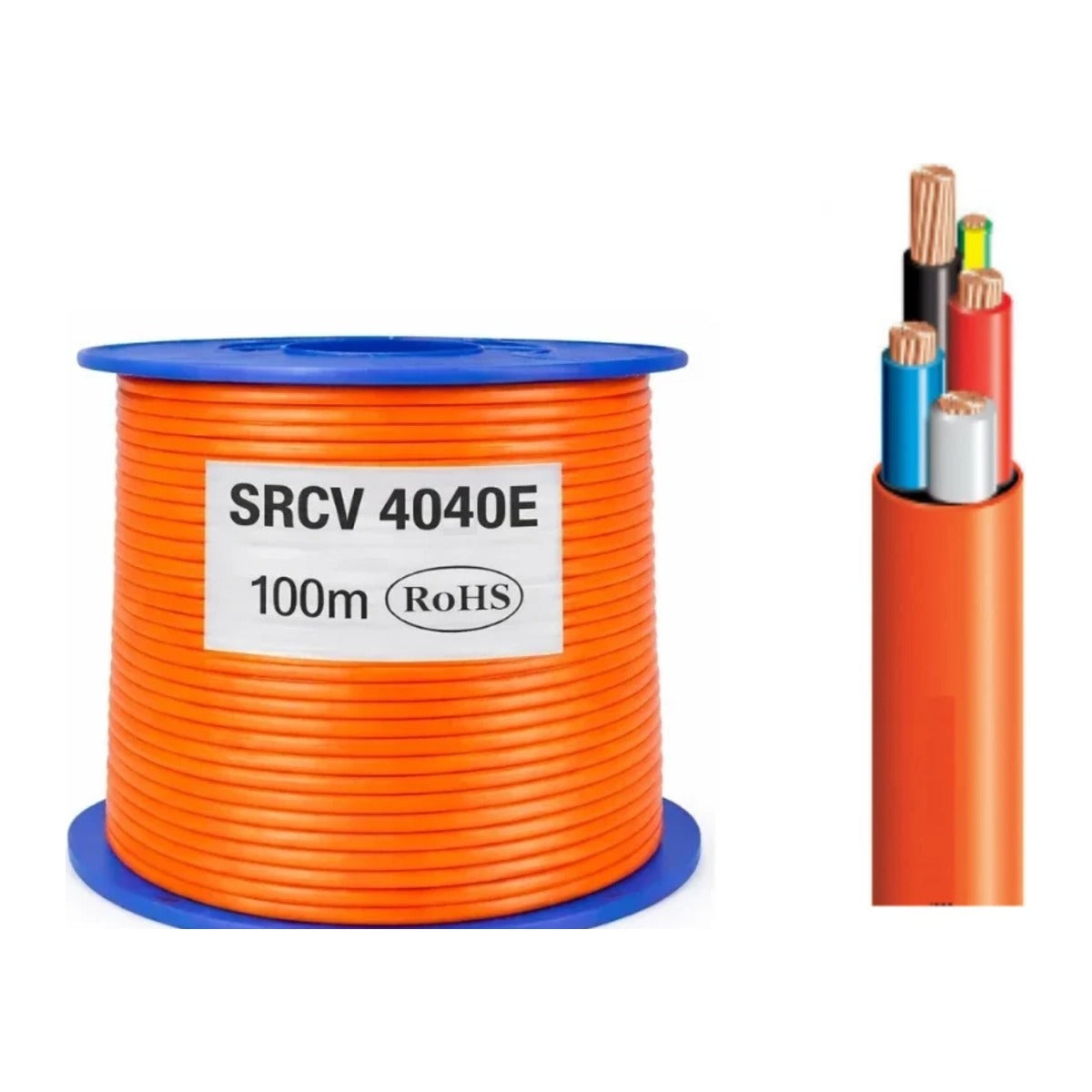 Electra SRCV 4040E 4mm 4 core + earth orange circular cable 100m roll