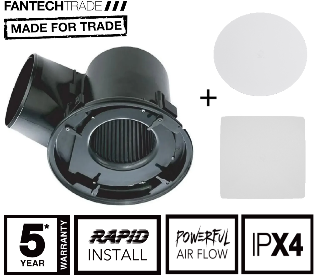 Fantech RESPF150 Rapid Response 250HP Ducted Ceiling Exhaust Fan + Grilles